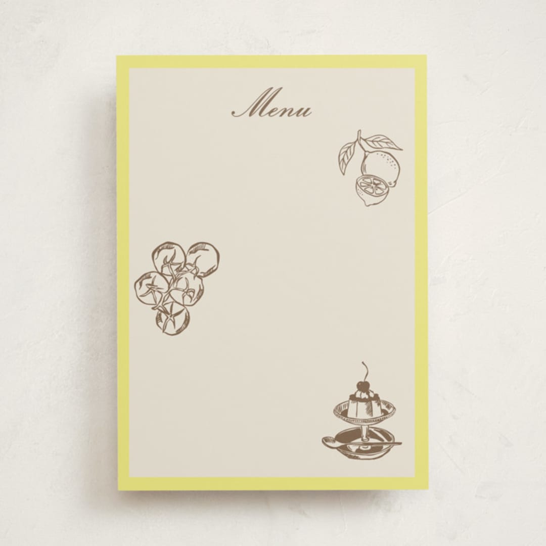 "Campania" - Fill-in Menus in Limone by Megan Davis - Front
