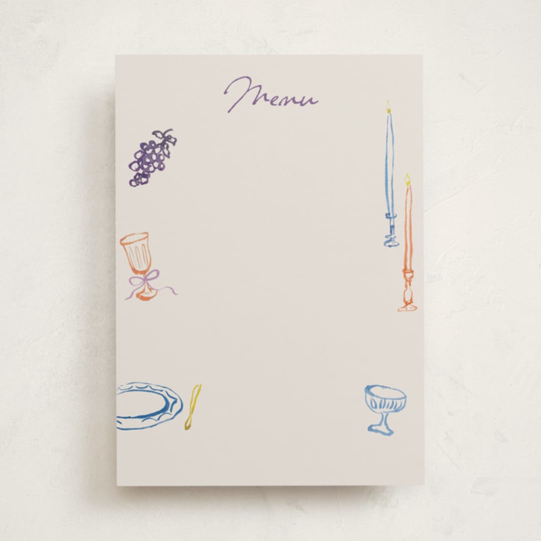 "tablescape drawing" - Fill-in Menus in Hydrangea by Cass Loh - Front