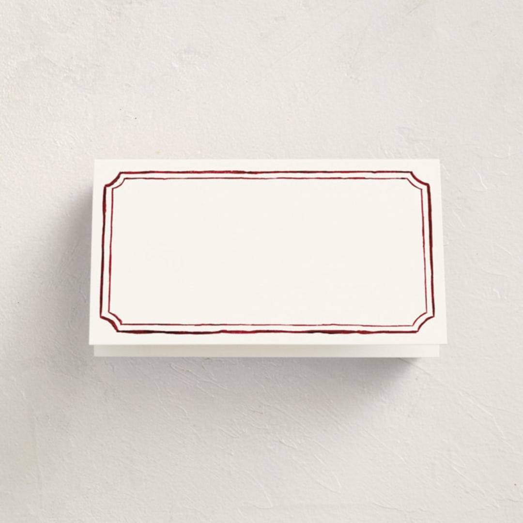 "Handwritten" - Fill-in Place Cards in Wine by Cass Loh - Blank Front