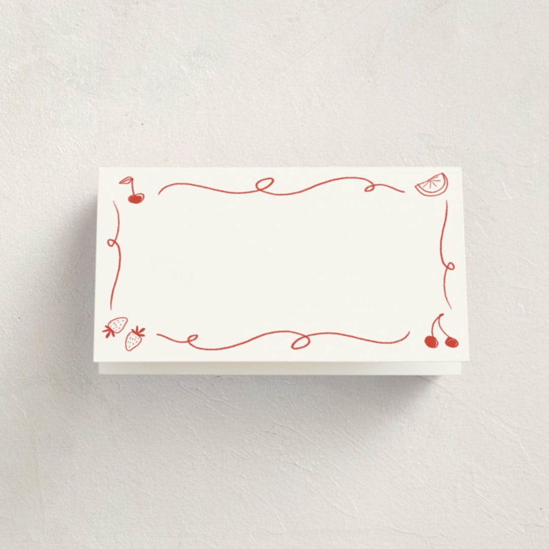 "Bon Vivant" - Fill-in Place Cards in Cardinal by Ani Somi - Blank Front