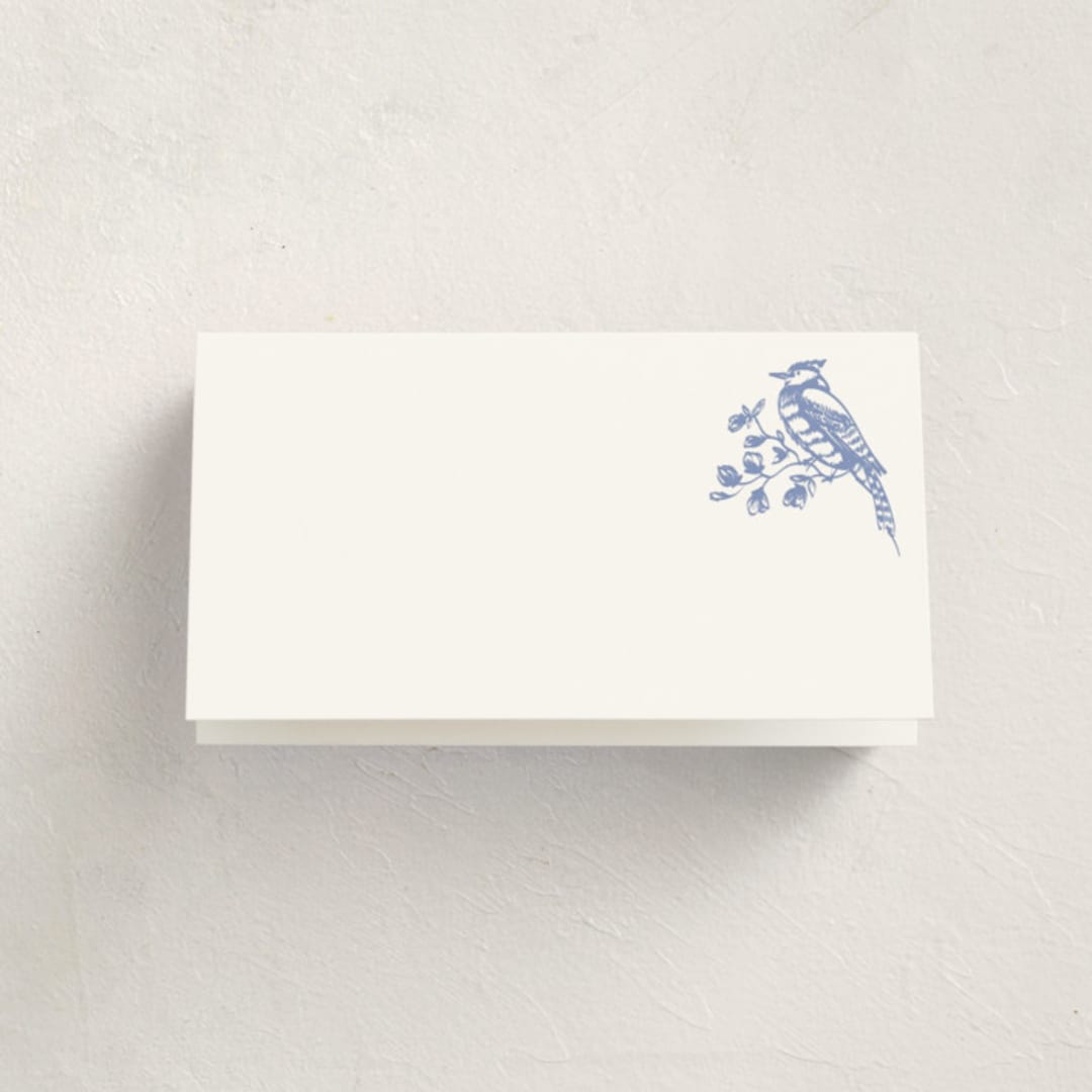 "Dreamy Toile" - Fill-in Place Cards in Blueberry by Teju Reval - Blank Front