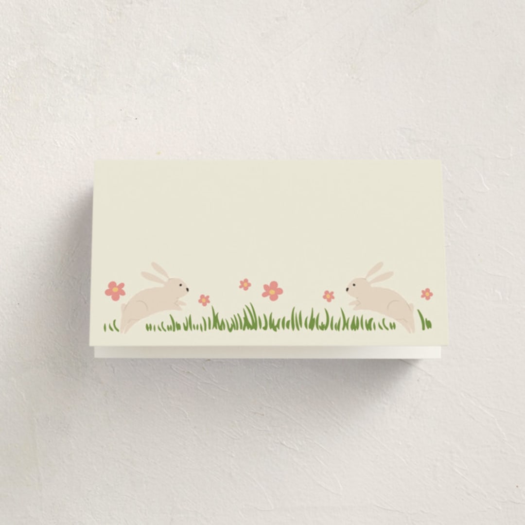 "Easter Village" - Fill-in Place Cards in Sand by Hannah Williams - Blank Front