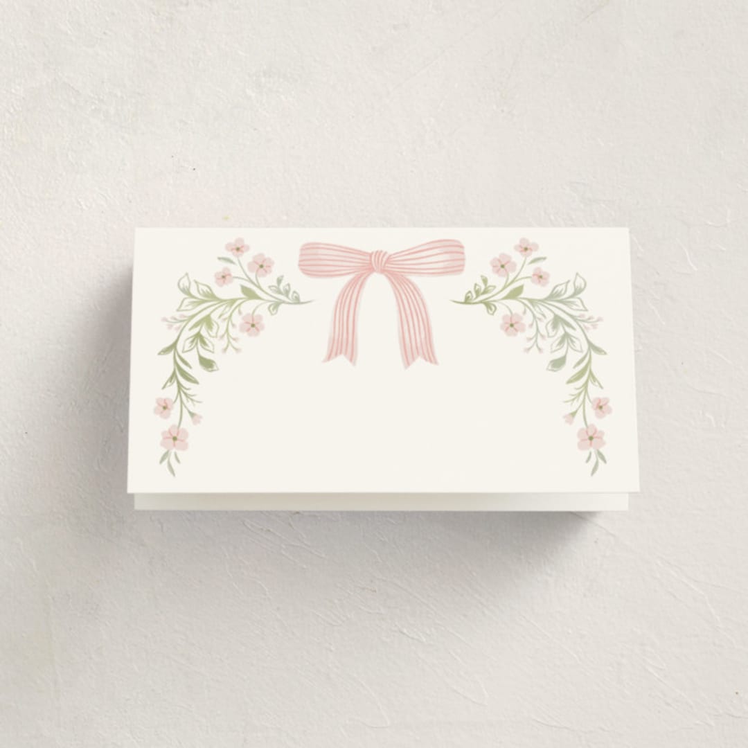 "Dainty Garden" - Fill-in Place Cards in Blush by Paper Raven Co. - Blank Front