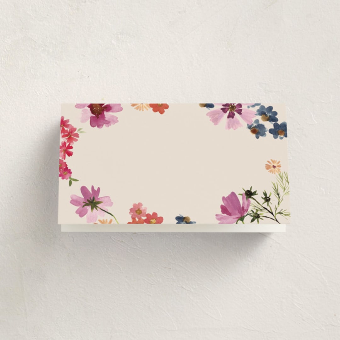 "Wildflowers" - Fill-in Place Cards in Peony by Alethea and Ruth - Blank Front