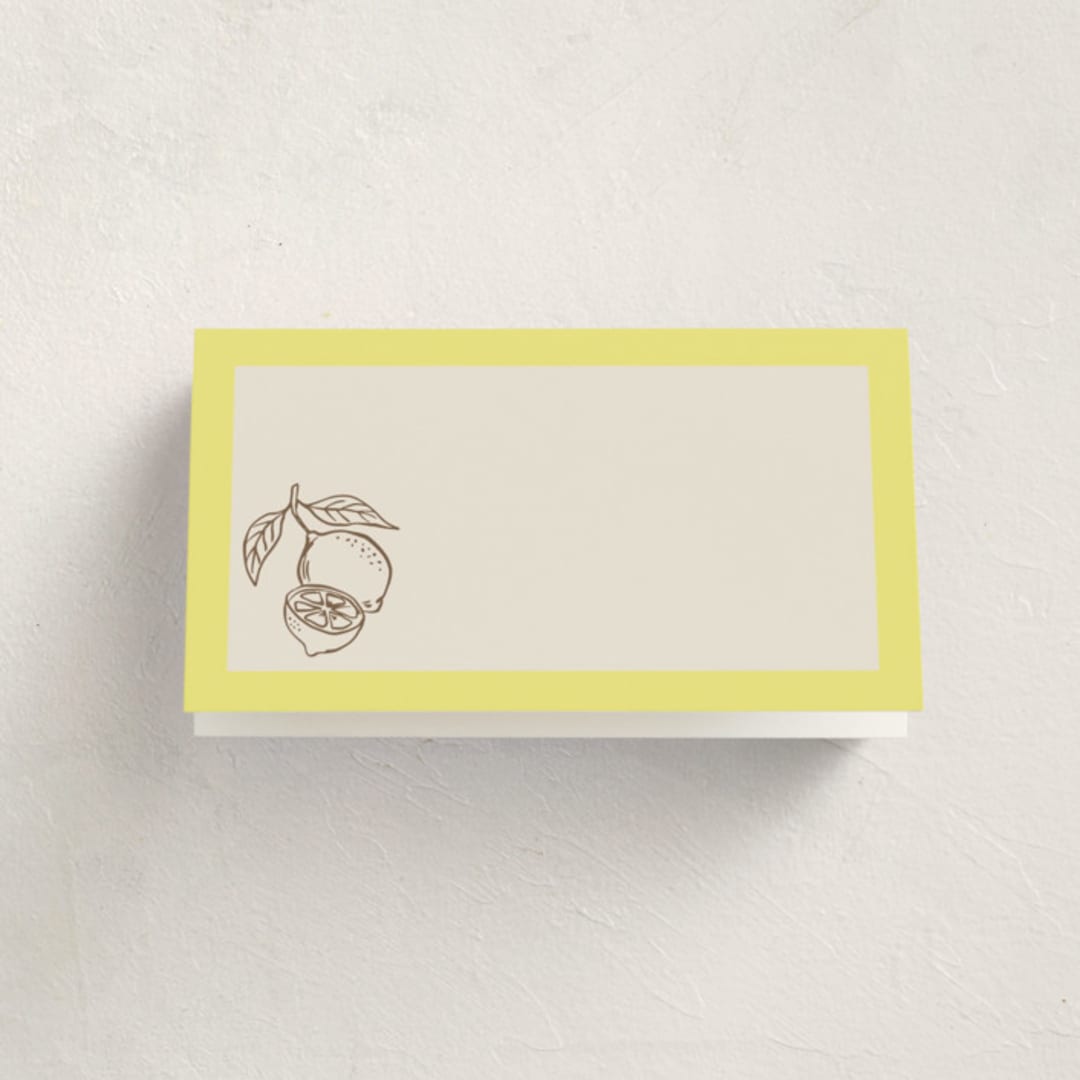 "Campania" - Fill-in Place Cards in Limone by Megan Davis - Blank Front