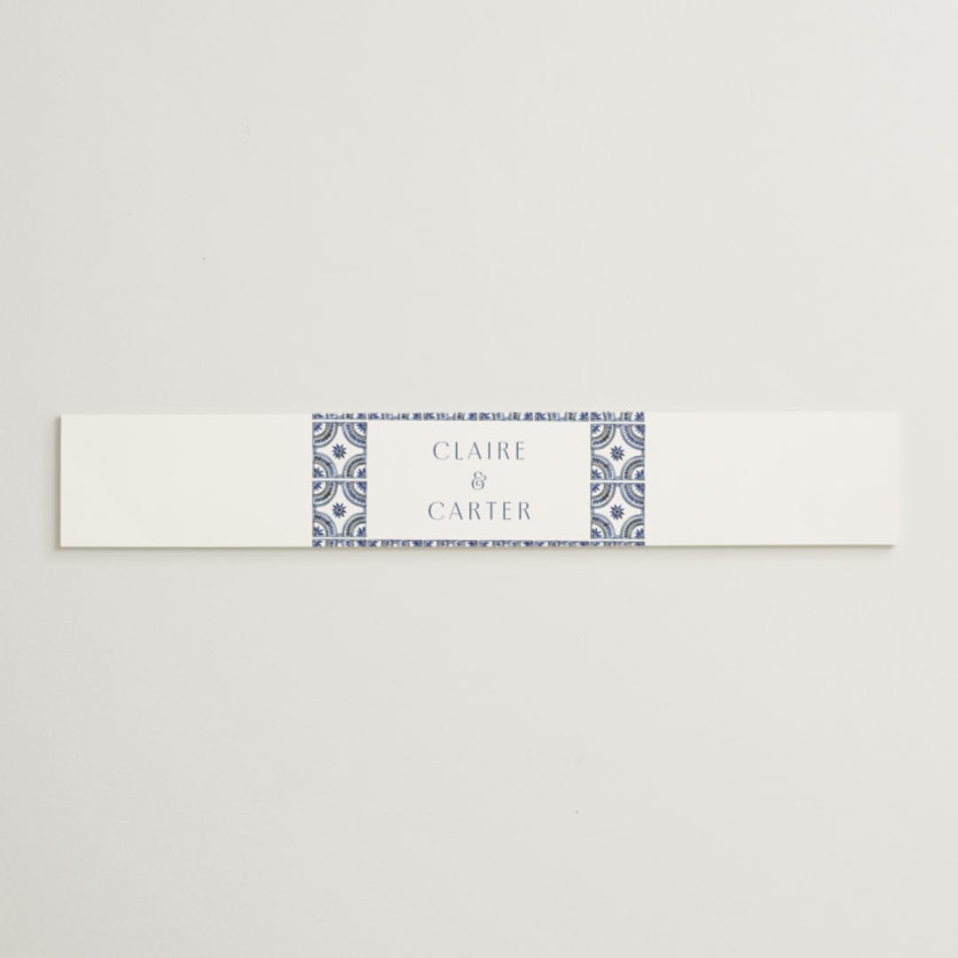 "watercolor tile" - Belly Bands in Cobalt by Katharine Watson - Assembled with Invitation