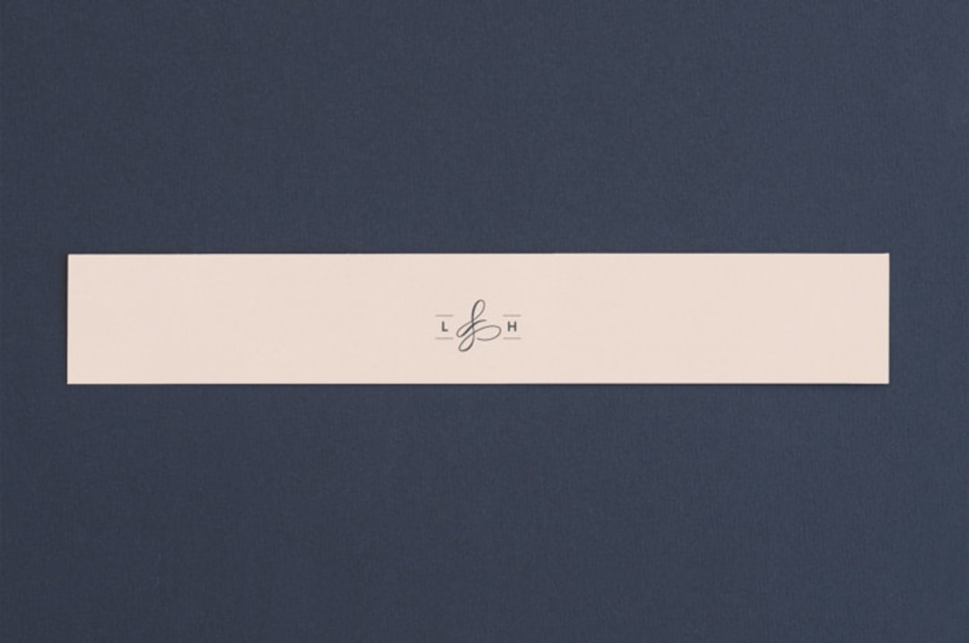 "Twirl Monogram B" - Belly Bands in Blush by Ariel Rutland - Assembled with Invitation