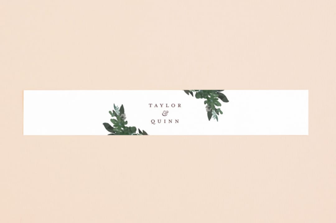 "Foliage Wreath" - Belly Bands in Evergreen by Grace Kreinbrink - Assembled with Invitation