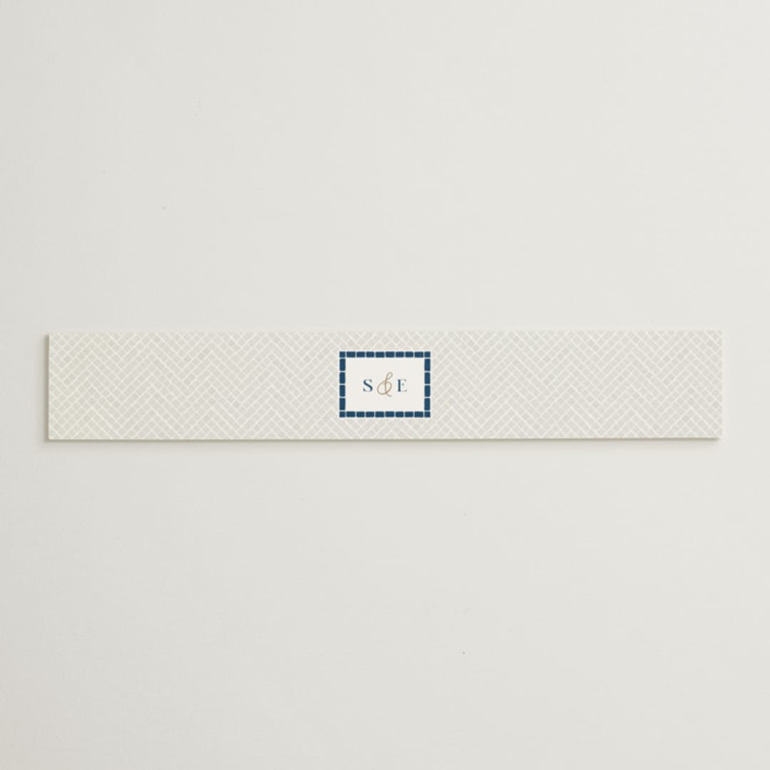 "Mediterranean Tiles" - Belly Bands in Ocean by GeekInk Design - Assembled with Invitation