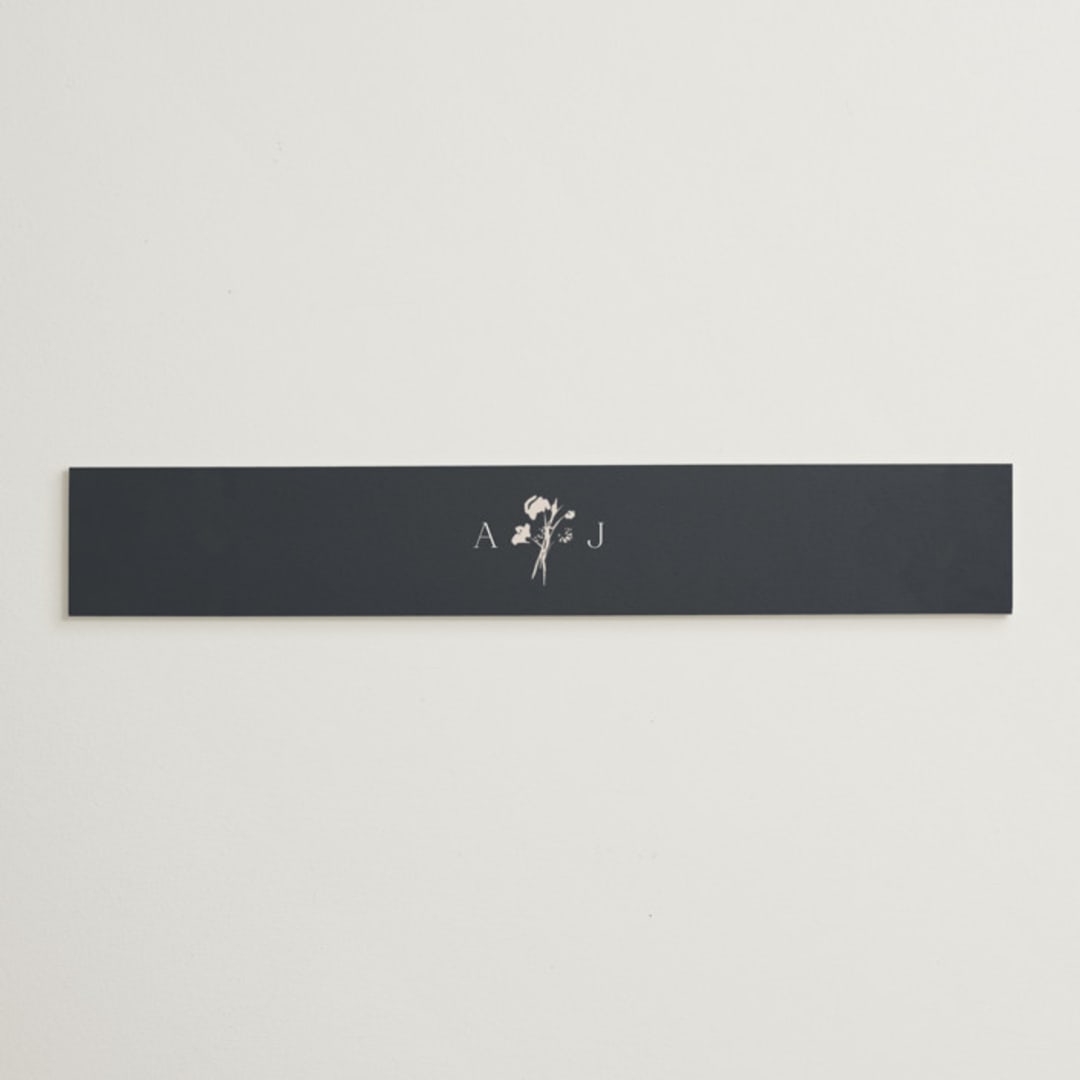 "Floral Monogram" - Belly Bands in Champagne by Lindsay Megahed - Assembled with Invitation