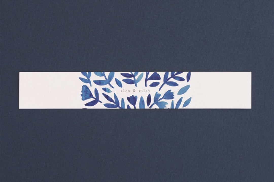 "Wildflower Floral" - Belly Bands in Navy by Katharine Watson - Assembled with Invitation