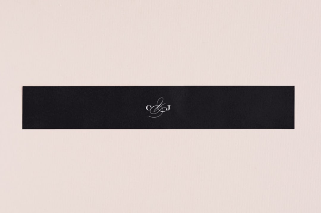"Wedding Plaid" - Belly Bands in Obsidian by Jill Means - Assembled with Invitation