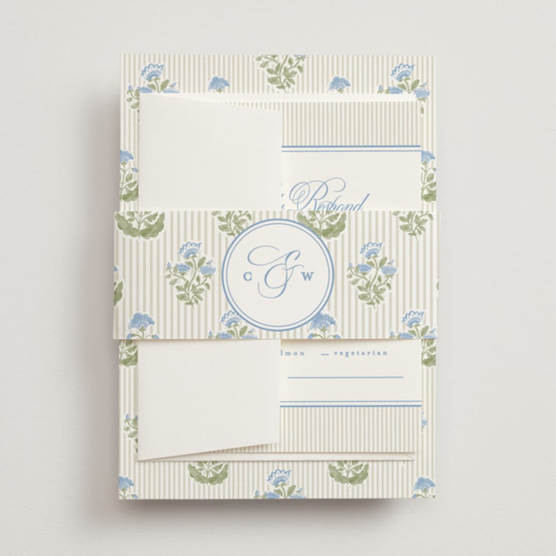 "Patterned florals" - Belly Bands in Powder by Creo Study - Front