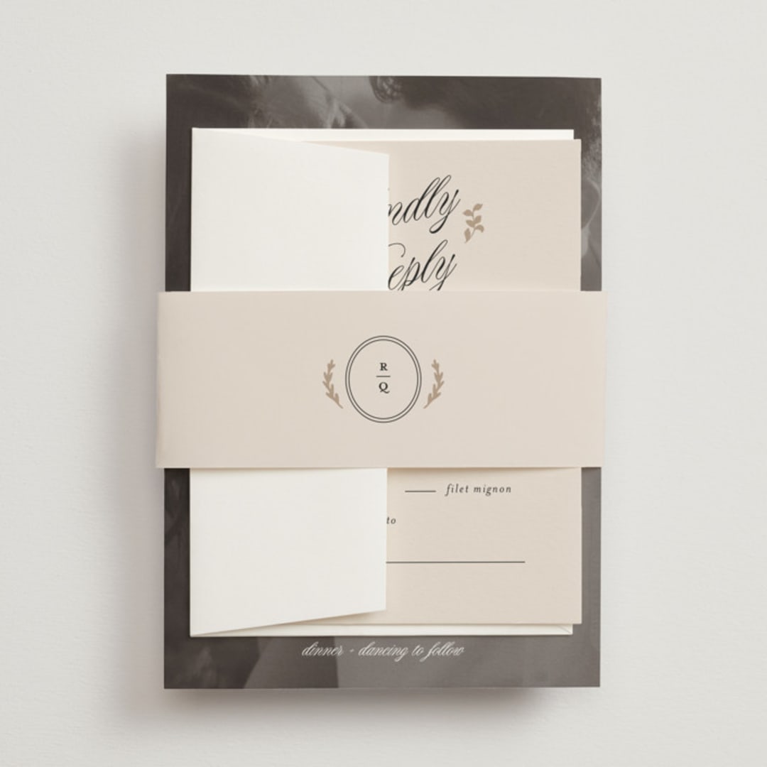 "Vintage Romance" - Belly Bands in Ivory by Paper Raven Co. - Front