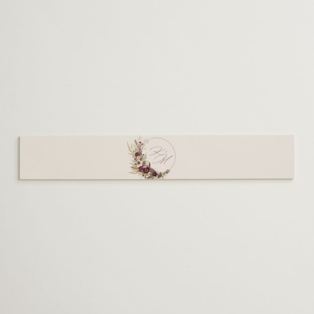 "Dried Floral Wreath" - Belly Bands in Cabernet by Erin Deegan - Assembled with Invitation