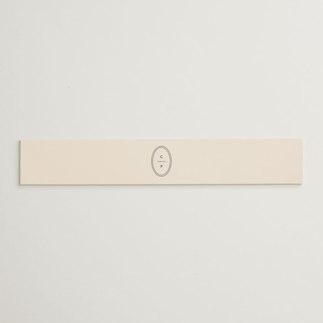 "Script and Monogram" - Belly Bands in Sand by Carolyn MacLaren - Assembled with Invitation