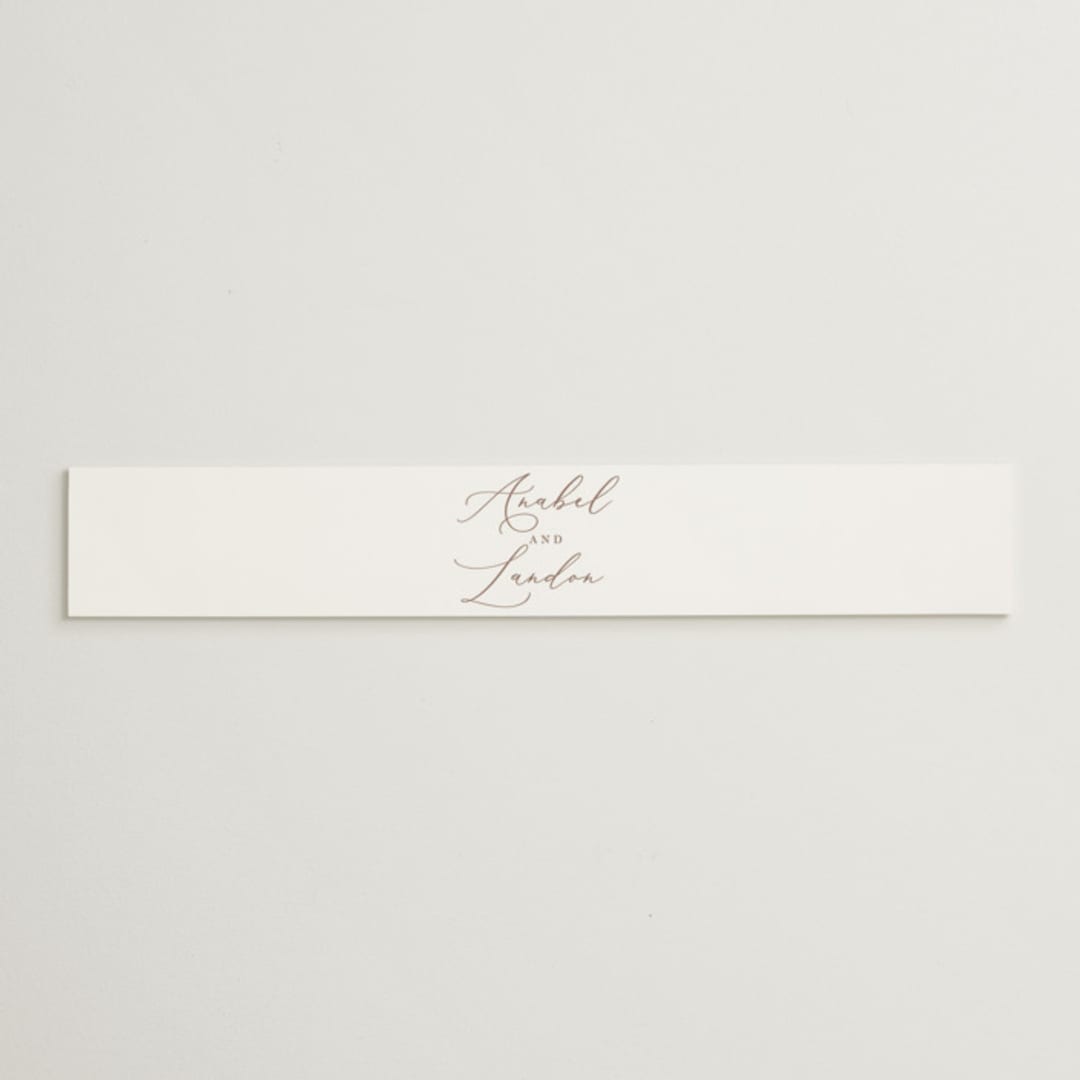 "Luxe script" - Belly Bands in Pearl by Hooray Creative - Assembled with Invitation