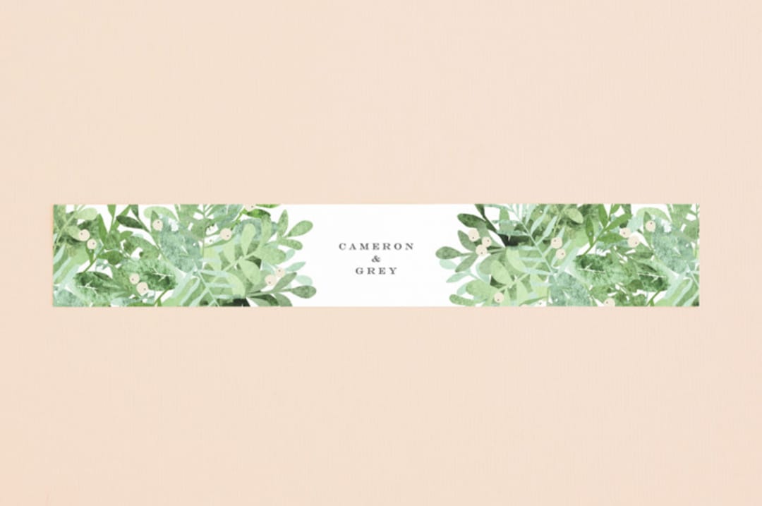 "Leafy ampersand" - Belly Bands in Mint Leaf by Jennifer Wick - Assembled with Invitation