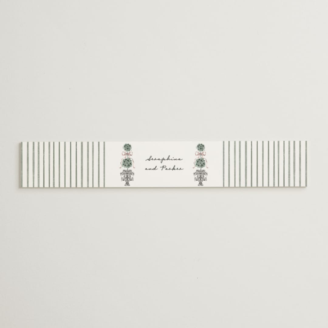 "Hand illustrated Garden Gate" - Belly Bands in Forest by Jackie Crawford - Assembled with Invitation