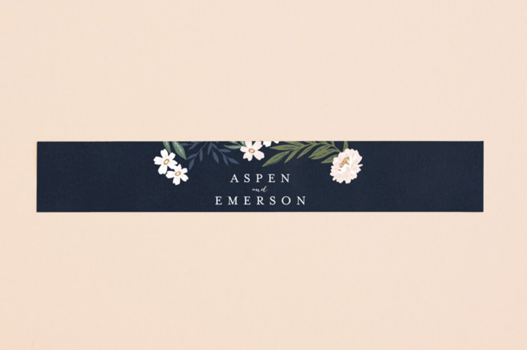 "Floral Edged Frame" - Belly Bands in Royal by Alethea and Ruth - Assembled with Invitation