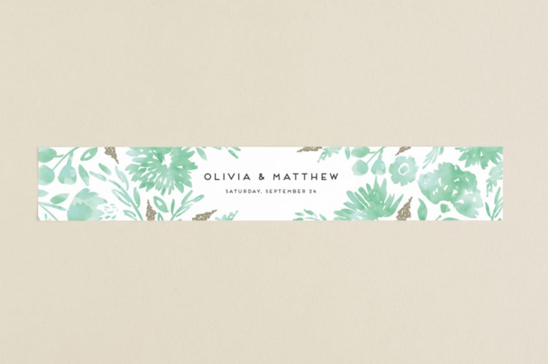 "Watercolor Delight" - Belly Bands in Aqua by Petra Kern - Assembled with Invitation