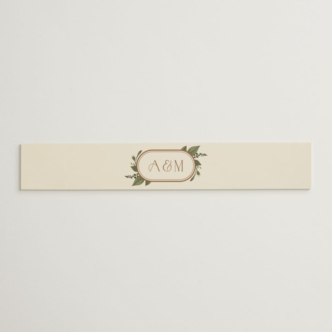 "Vintage Print" - Belly Bands in Licorice by GeekInk Design - Assembled with Invitation