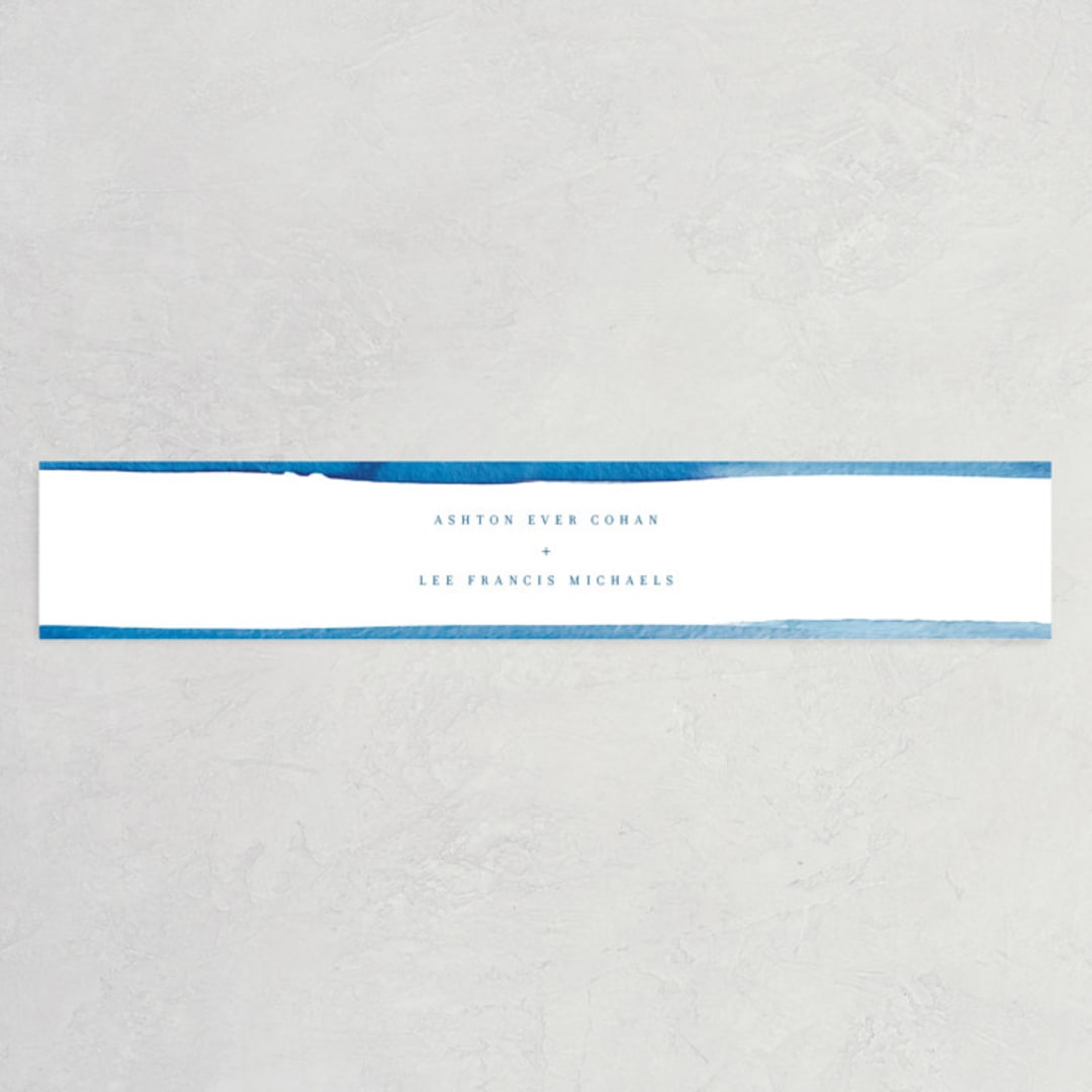 "Watercolor Edged Border" - Belly Bands in Blue Bell by Baumbirdy - Assembled with Invitation