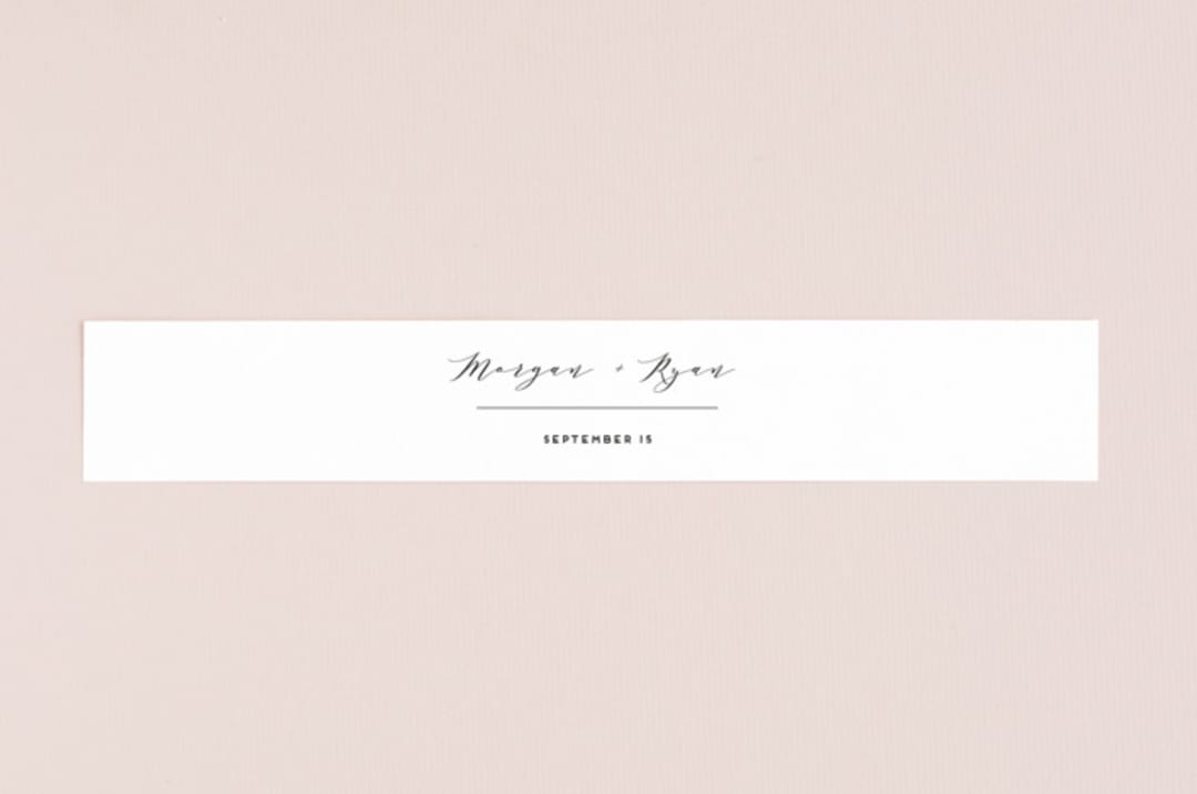 "Elegant Monogram" - Belly Bands in Tuxedo by Simona Camp - Assembled with Invitation
