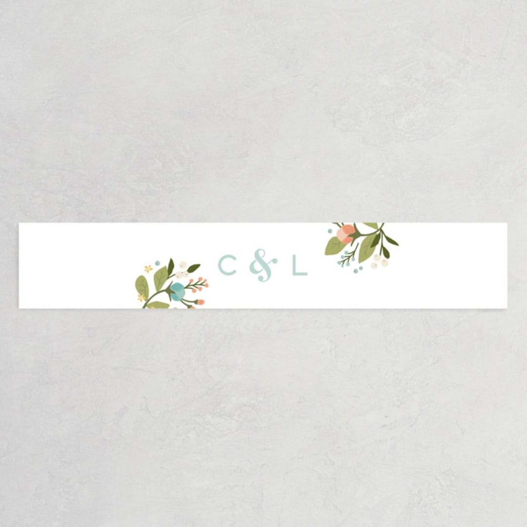 "Floral Ampersand" - Belly Bands in Sea Breeze by Jennifer Wick - Assembled with Invitation