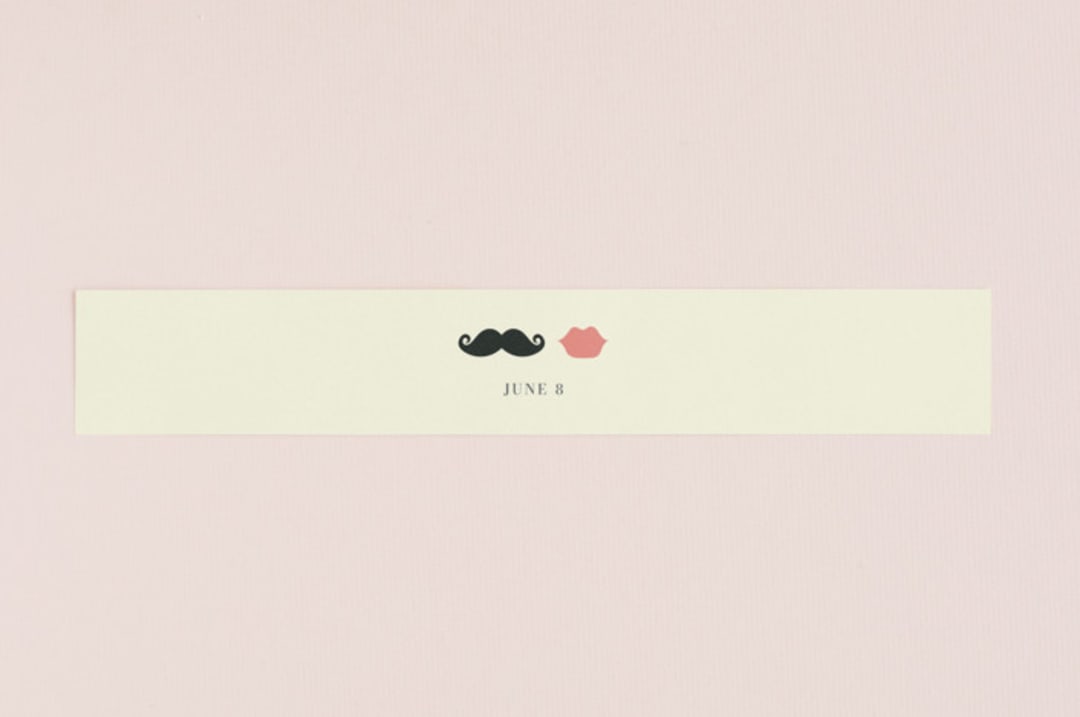 "Stache + Kiss" - Belly Bands in Creme by Penelope Poppy - Assembled with Invitation