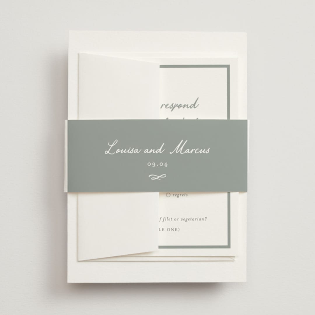 "signature monogram" - Belly Bands in Sage by Sara Hicks Malone - Front