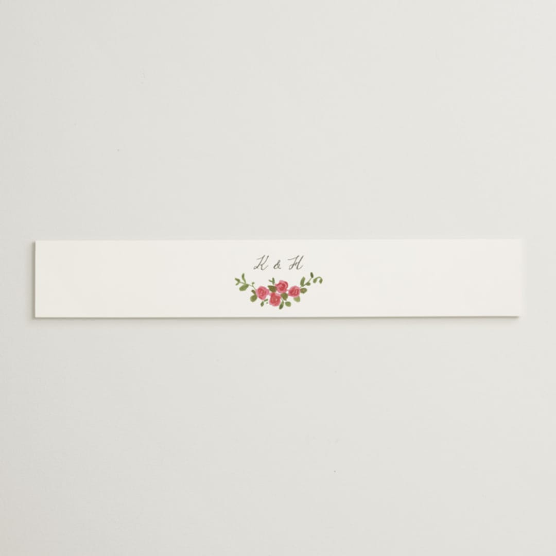 "Villa" - Belly Bands in Azalea by Everett Paper Goods - Assembled with Invitation