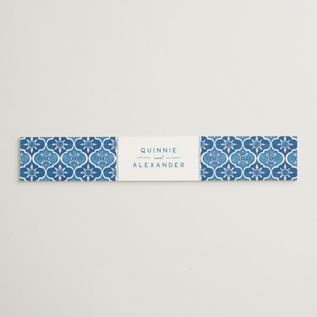 "watercolor tile" - Belly Bands in Navy by Anastasia Makarova - Assembled with Invitation
