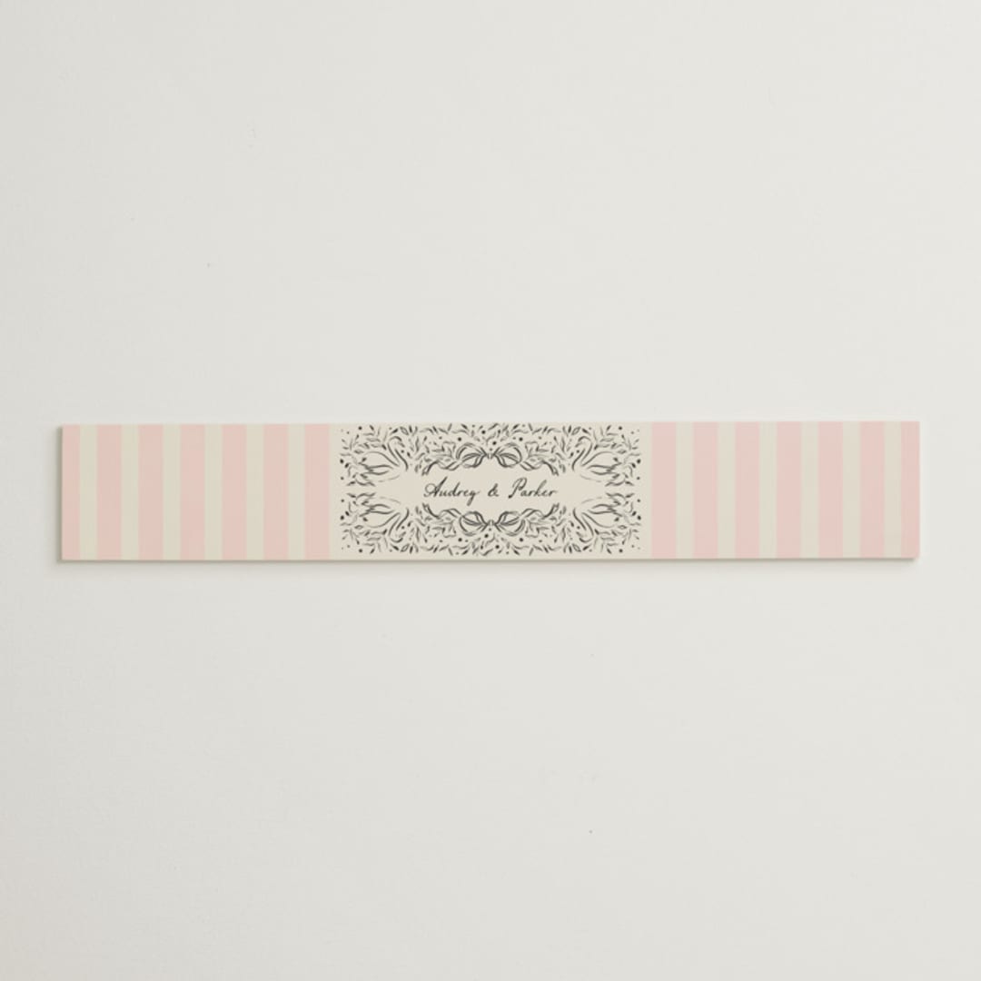 "Hand Illustrated Crest" - Belly Bands in Peony by Jackie Crawford - Assembled with Invitation