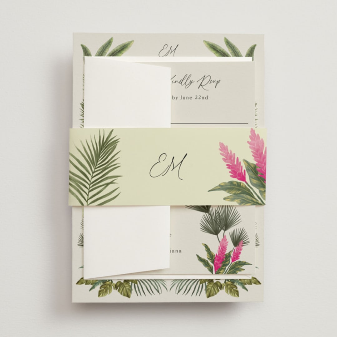 "Tropical garden" - Belly Bands in Lime by Elly - Assembled with Invitation