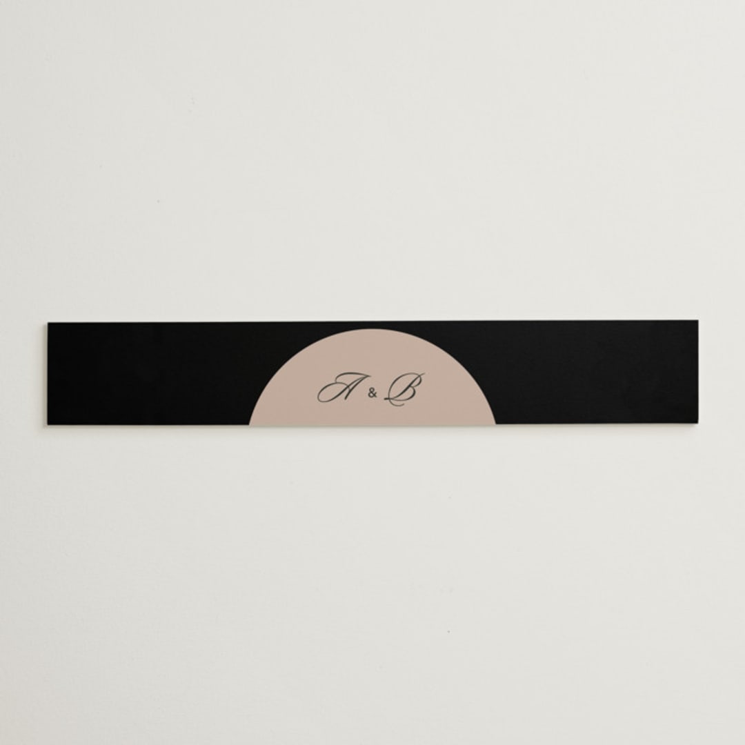 "Initials Circle Arch" - Belly Bands in Latte by FRANI - Assembled with Invitation