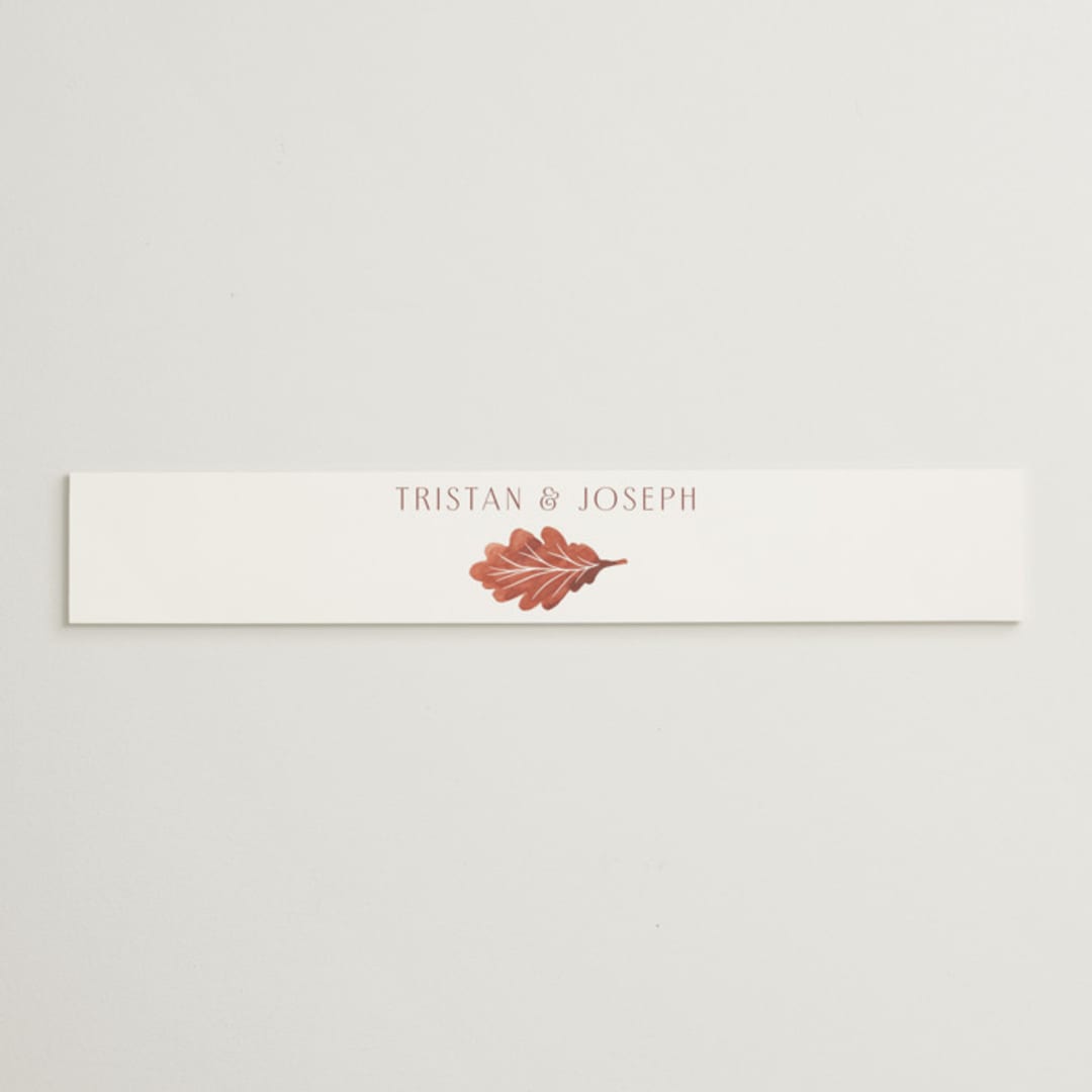 "Watercolor Fallen Leaves" - Belly Bands in Copper by Katharine Watson - Assembled with Invitation