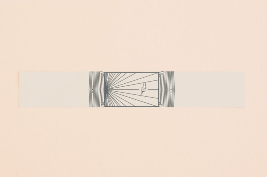 "Art Deco Frame" - Belly Bands in Coal by Caitlin Mac - Assembled with Invitation