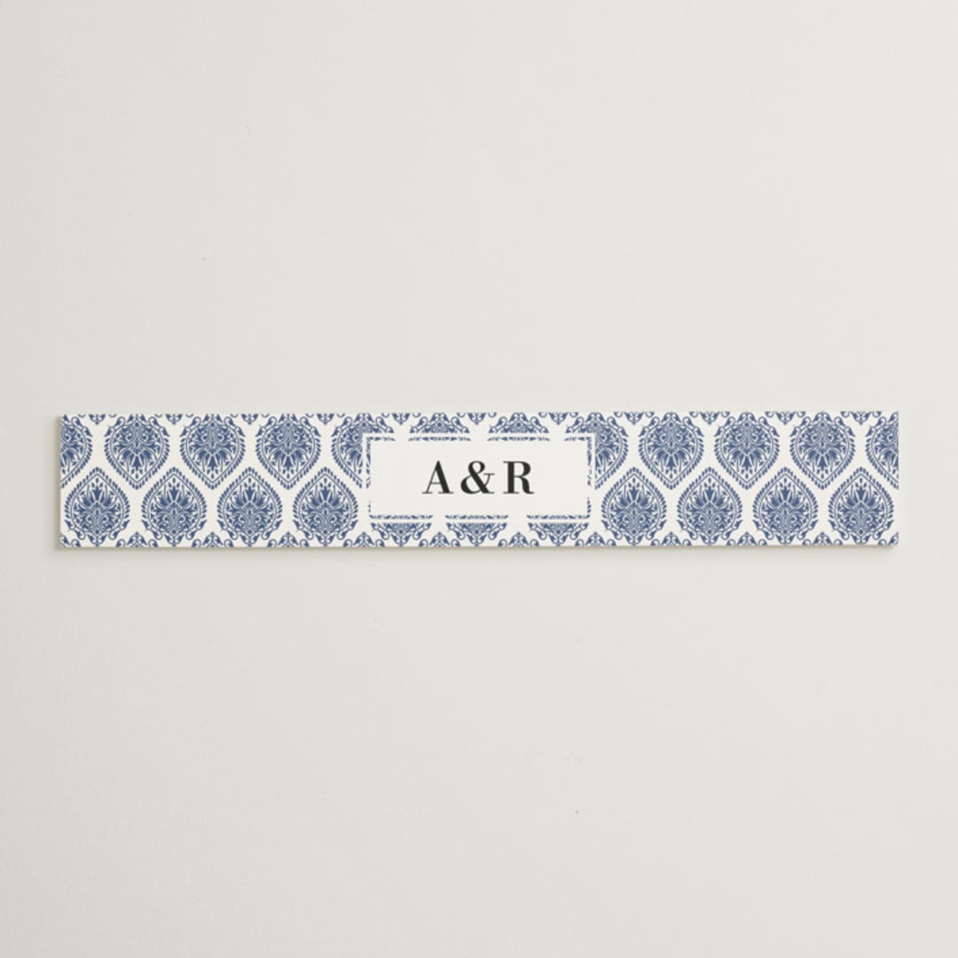 "Calcutta Stamp" - Belly Bands in Azure by Oma N. Ramkhelawan - Assembled with Invitation