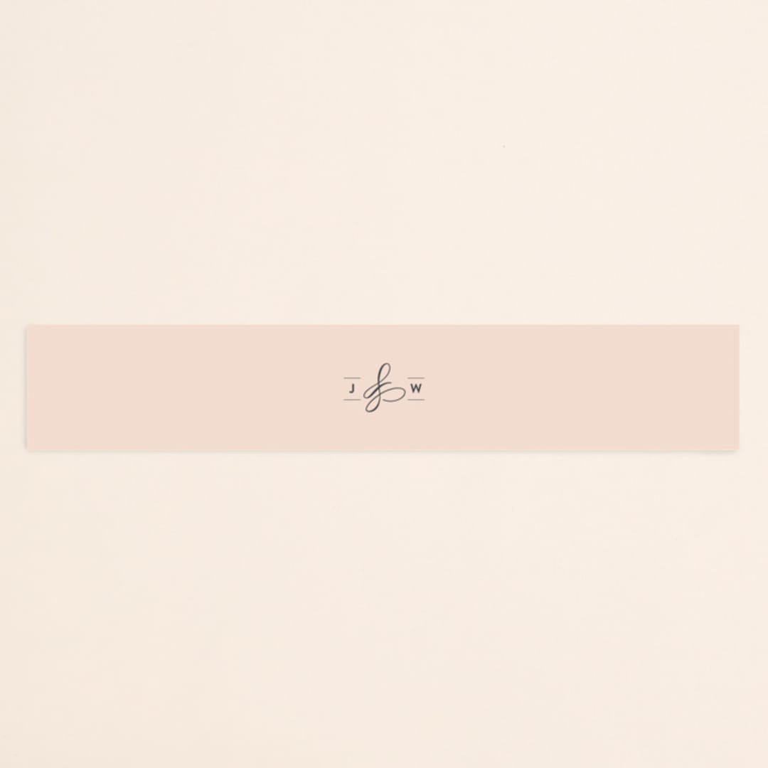 "Twirl Monogram A" - Belly Bands in Blush by Ariel Rutland - Assembled with Invitation