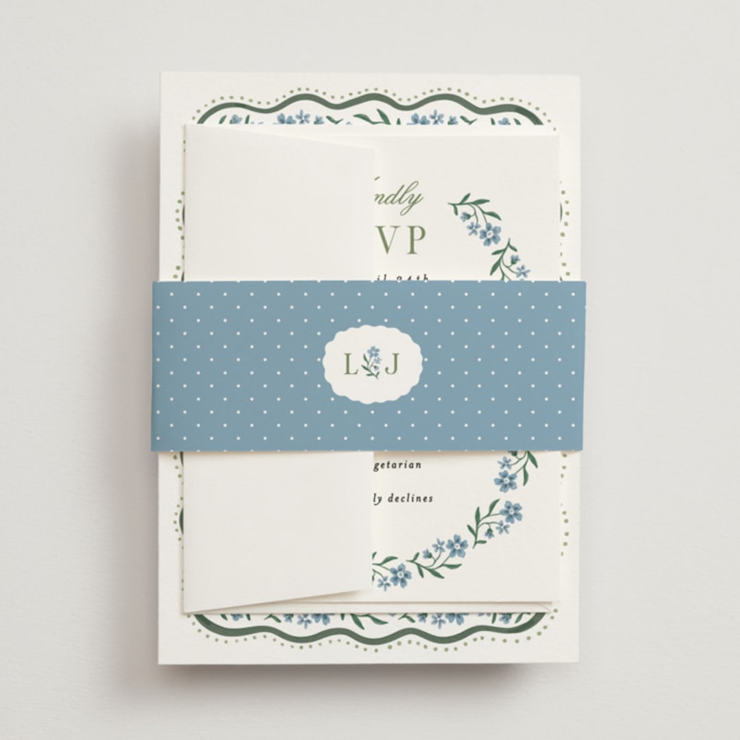 "Sweet Vintage" - Belly Bands in Periwinkle by Alethea and Ruth - Front