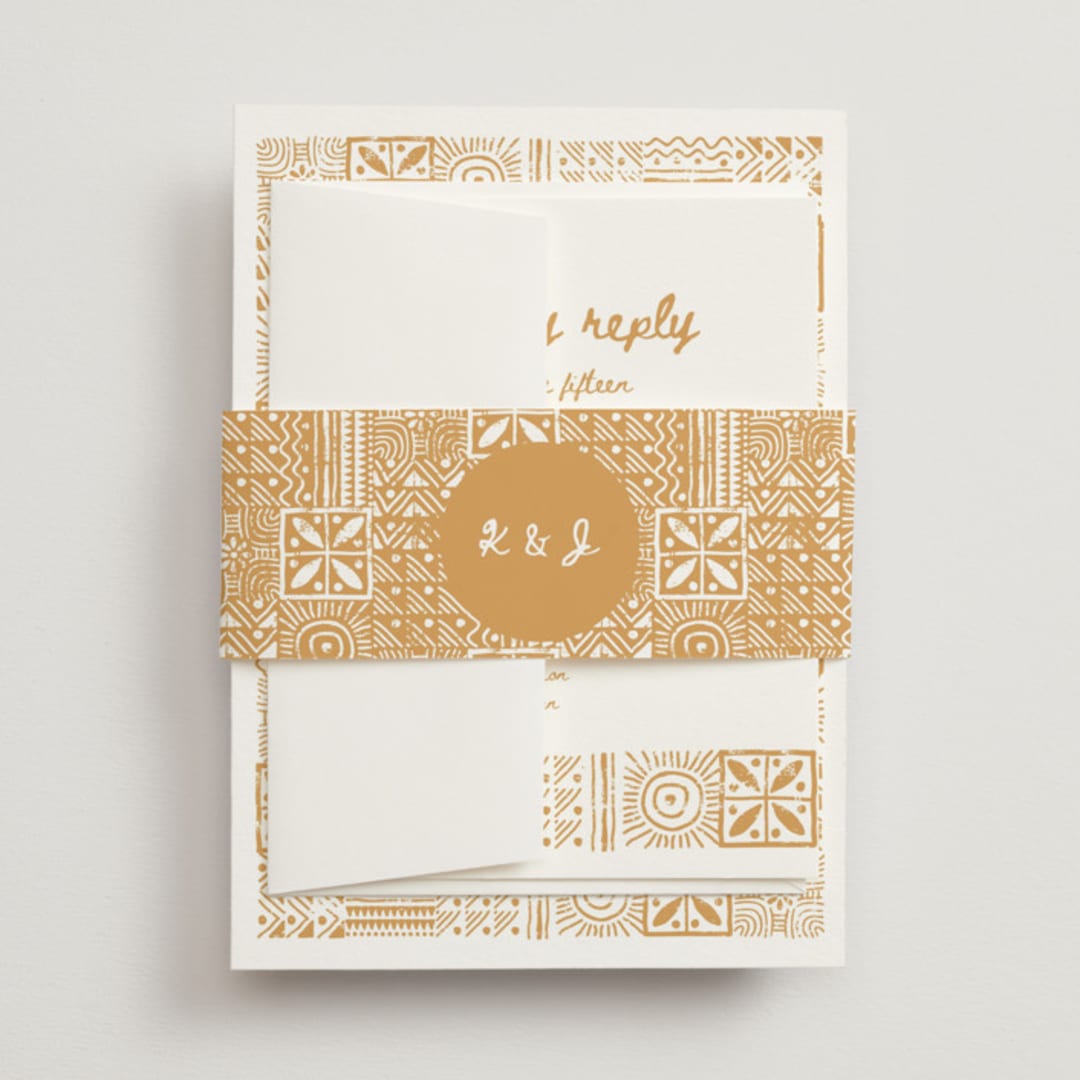 "Tribal Rythm" - Belly Bands in Amber by Selima Akhter - Front