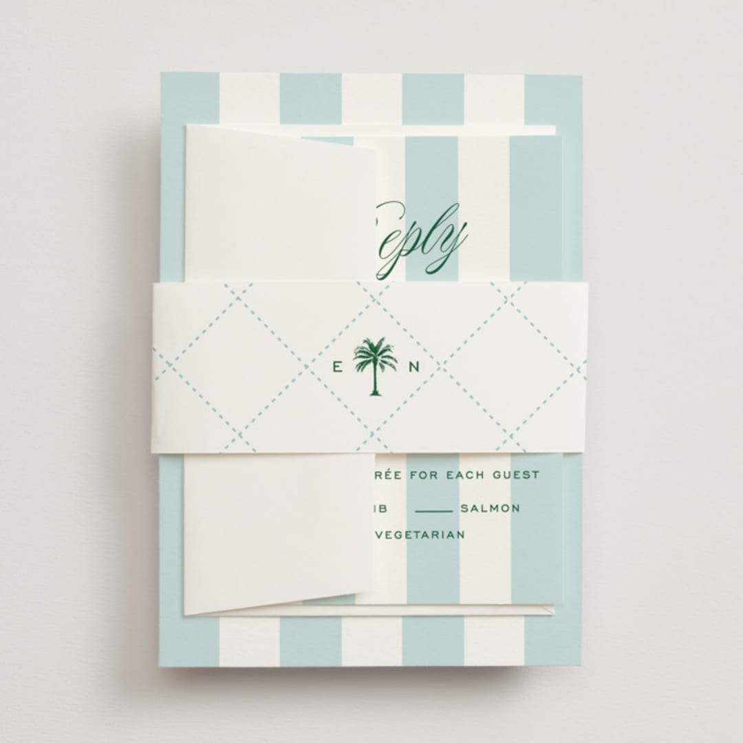 "Island Palm" - Belly Bands in Low Tide by Susan Zinader - Front