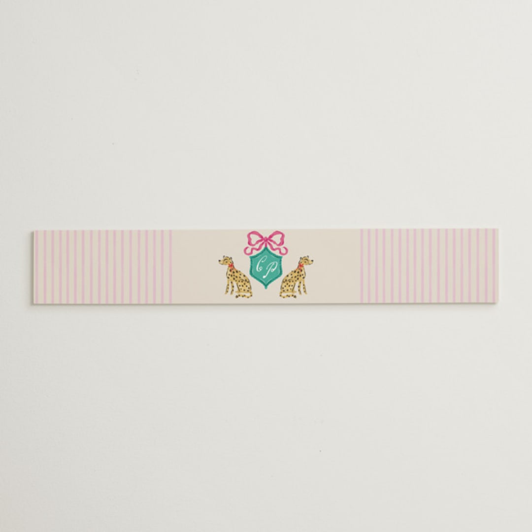 "Whimsical Hand Illustrated Crest" - Belly Bands in Peony by Jackie Crawford - Assembled with Invitation