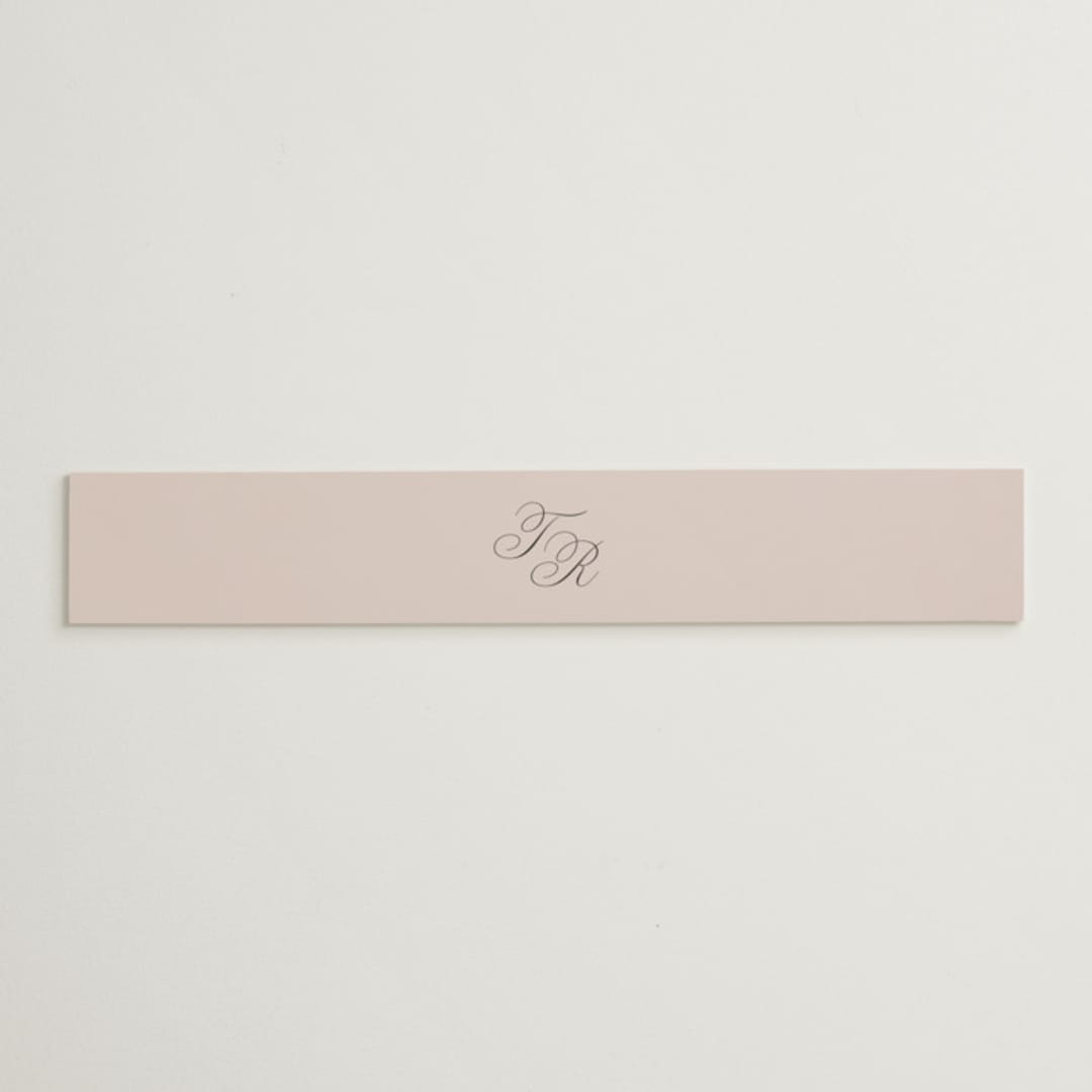 "Arch Monogram" - Belly Bands in Dusty Rose by Kelly Schmidt - Assembled with Invitation