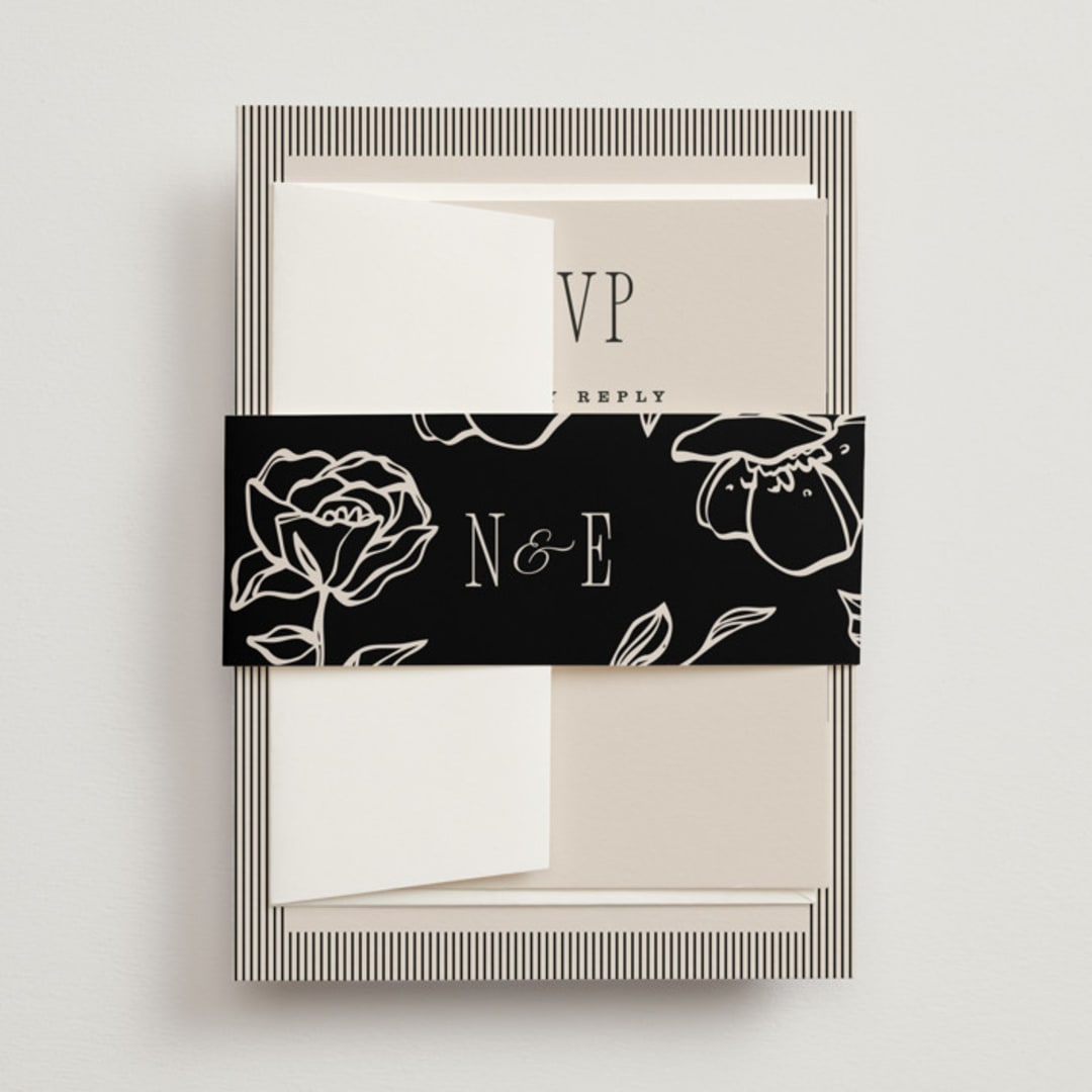 "Linea" - Belly Bands in Noir by Pixel and Hank - Front