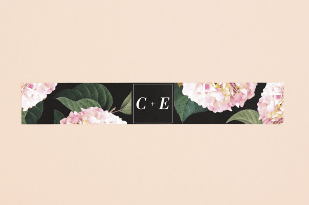 "Peonie Party" - Belly Bands in Noir by Baumbirdy - Assembled with Invitation