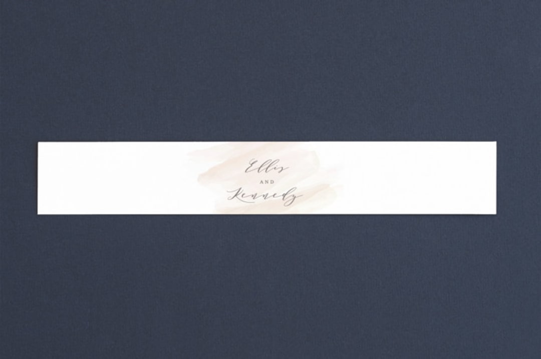 "Sophisticated script" - Belly Bands in Blush by Hooray Creative - Assembled with Invitation