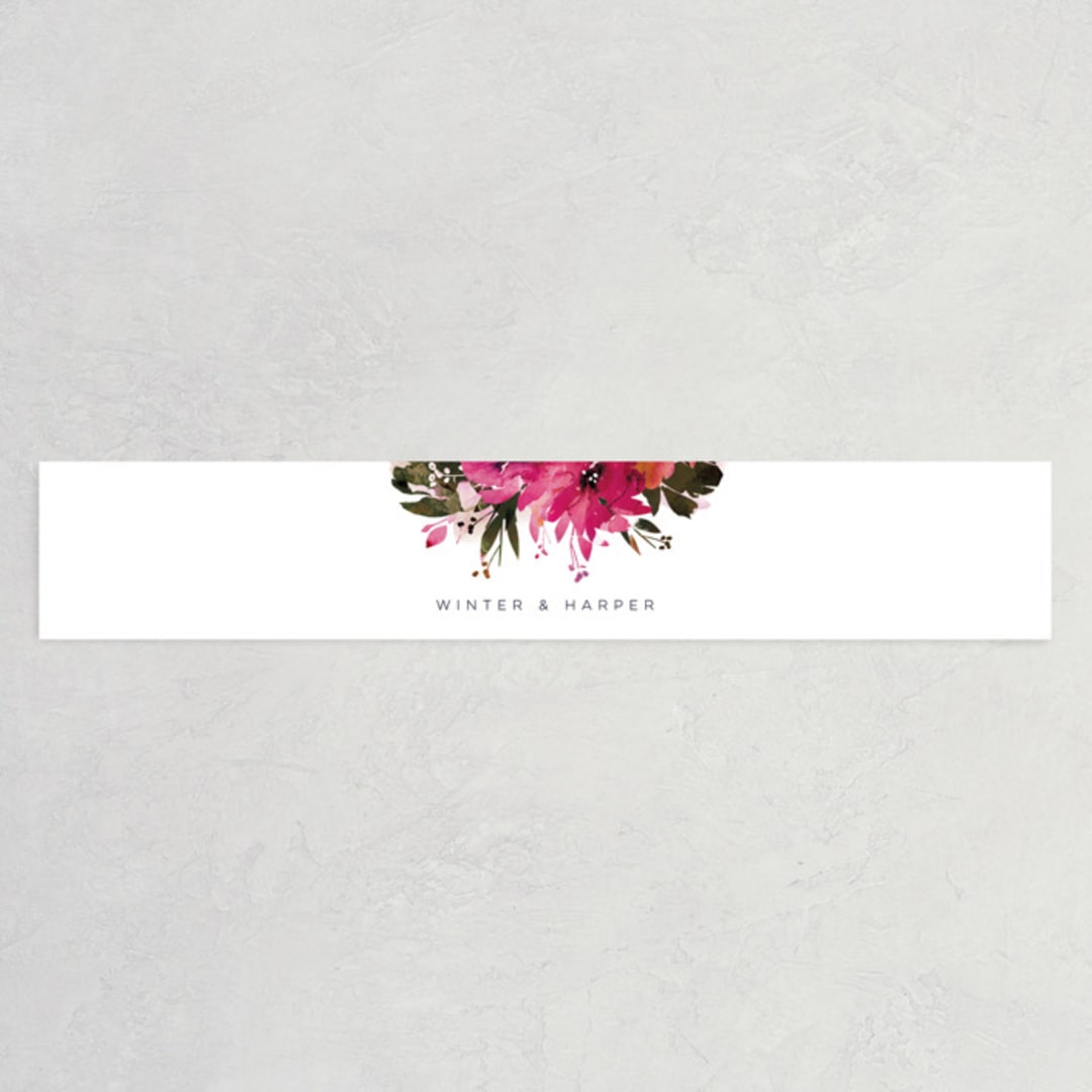 "Peeking Florals" - Belly Bands in Fuchsia by Lori Wemple - Assembled with Invitation