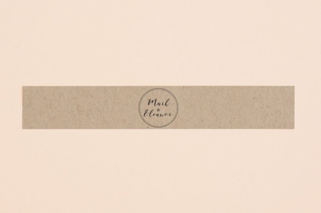 "Wedding Stamp" - Belly Bands in Kraft by Hudson meet Rose - Assembled with Invitation